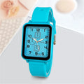 Ladies 2025 New Fashion Brand Watches Sports Square Women Quartz Watch Safety Blue silicone strap Dress Gift Clock Wristwatches