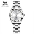 OPK brand luminous waterproof three-pin real nail scale steel belt ladies quartz watch 6002