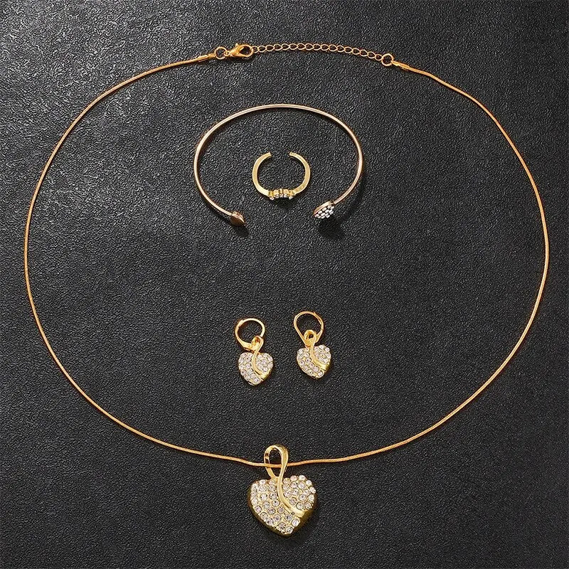 GoldenAura Jewelry Watch Set