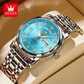 OLEVS 5513 Man Watches Exclusive Dual Calendar Original Quartz Watch For Men Diamond Roman Scale Waterproof Fashion Wristwatch