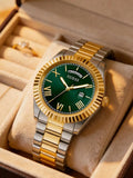 GUESS Luxury Men Watch Gold – Green Dial Date Display
